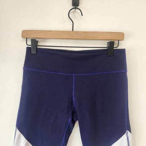 Fabletics Blue White Ankle 7/8 Leggings High Waisted Yoga Tights Activewear Sz S - Picture 4 of 6